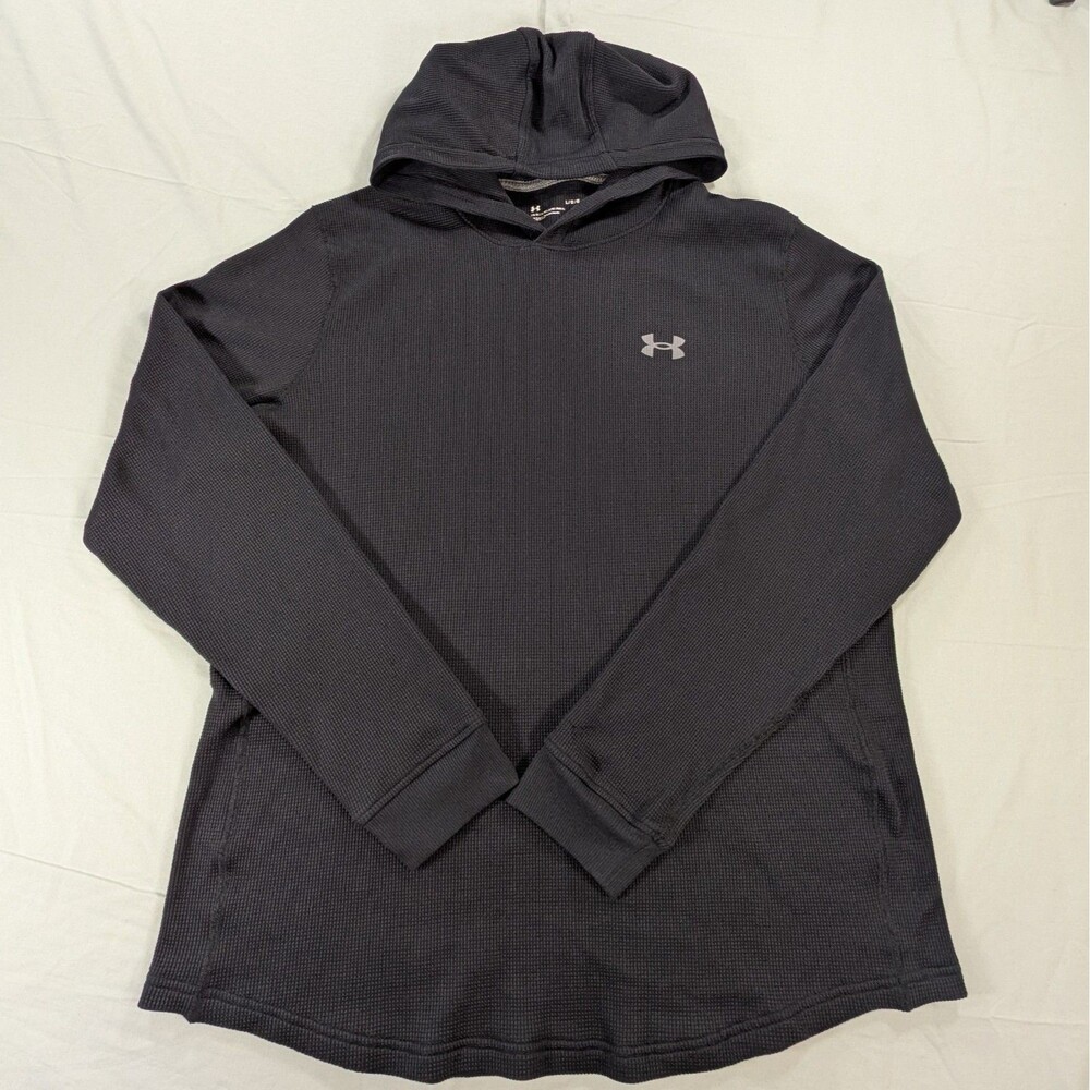 Under Armour Hoodie Large Black Long Sleeve Loose Fit Pullover Athletic Top